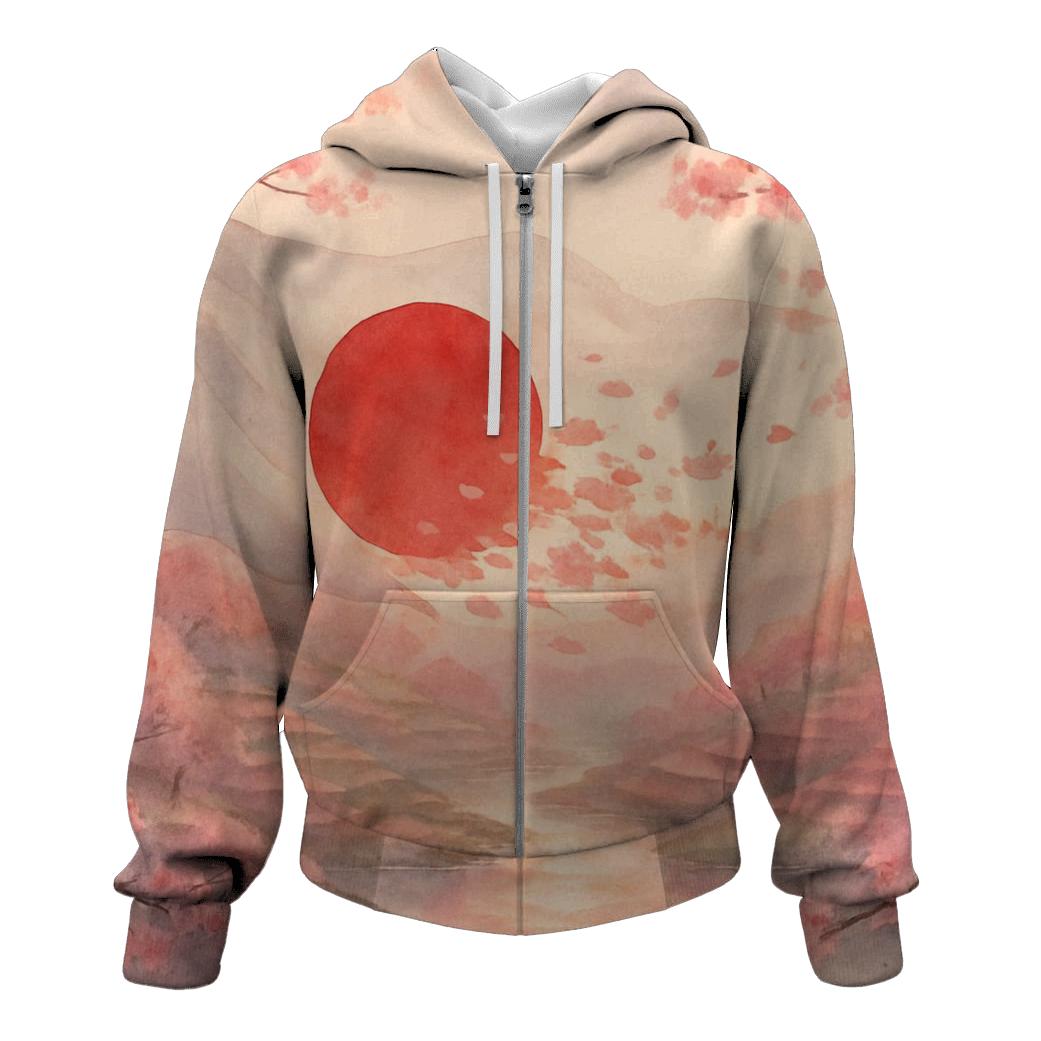 Sakura Wind Flagscape Japan hoodie designs