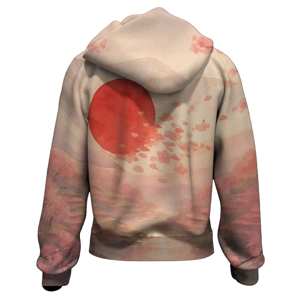 Sakura Wind Flagscape Japan hoodie designs