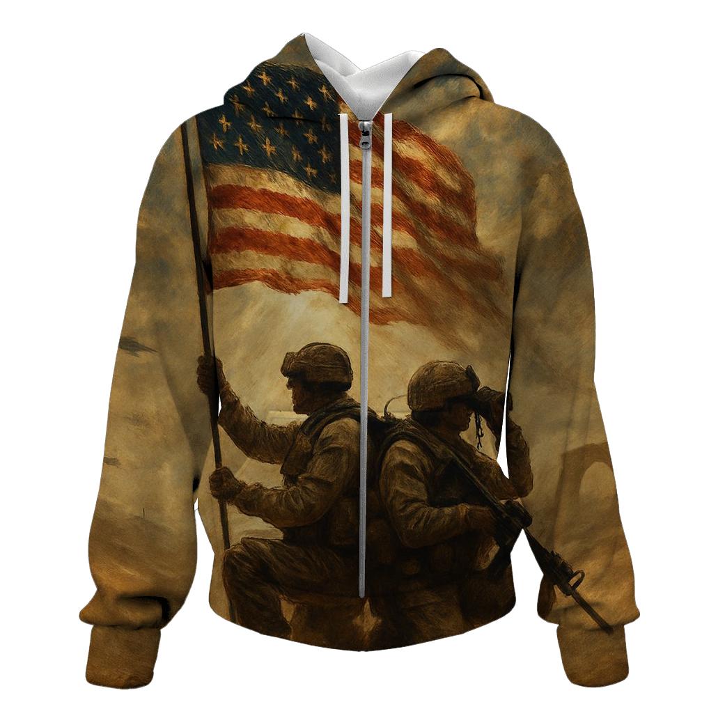 Desert Guardians Under A Wind Torn Banner heavyweight hoodies