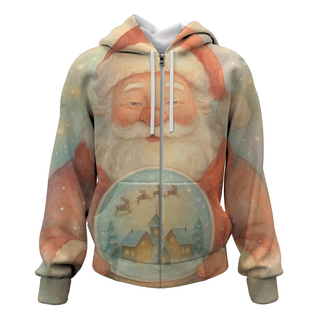 Snowglobe Storybook Santa hoodie designs