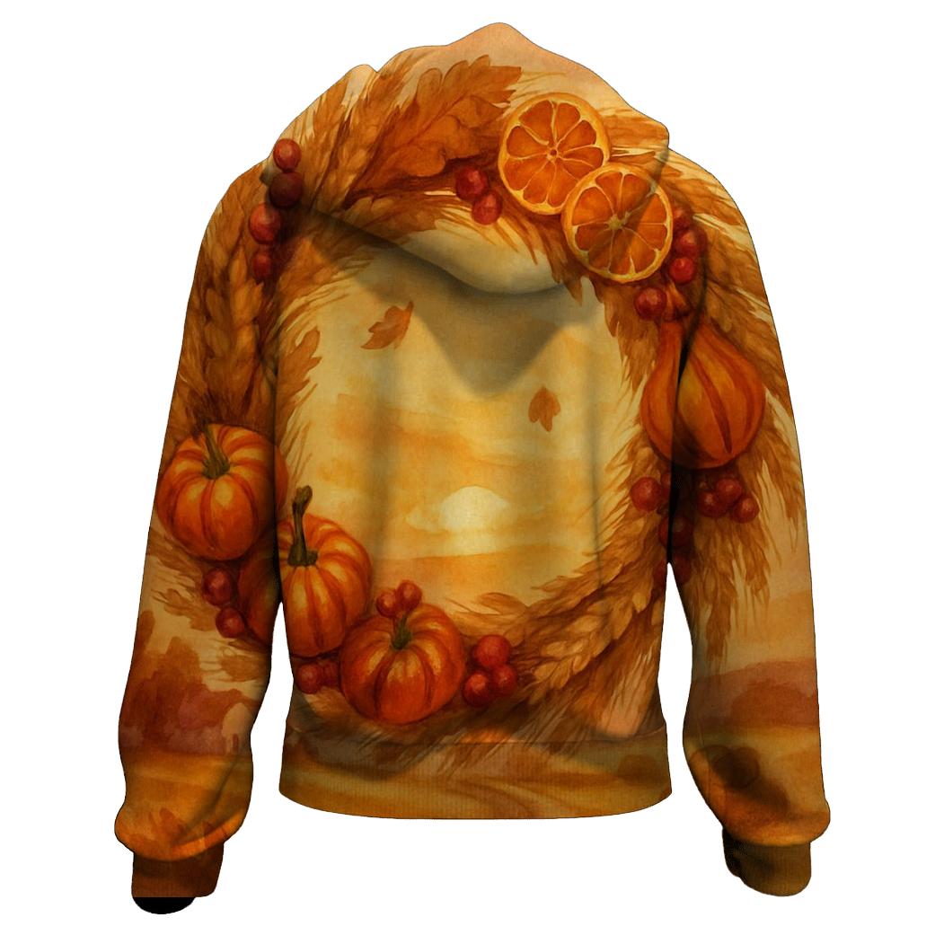 Harvest Wreath Over Golden Fields lightweight hoodies