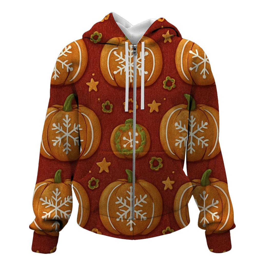 Gingerbread Pumpkin Tile Grid On Cranberry Background graphic hoodies