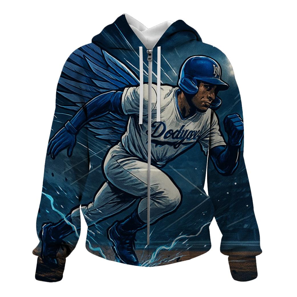 Winged Speed Runner In Blue Storm custom hoodies