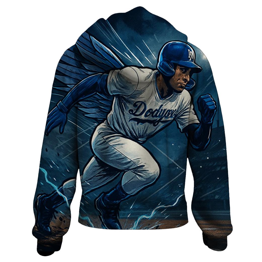 Winged Speed Runner In Blue Storm custom hoodies