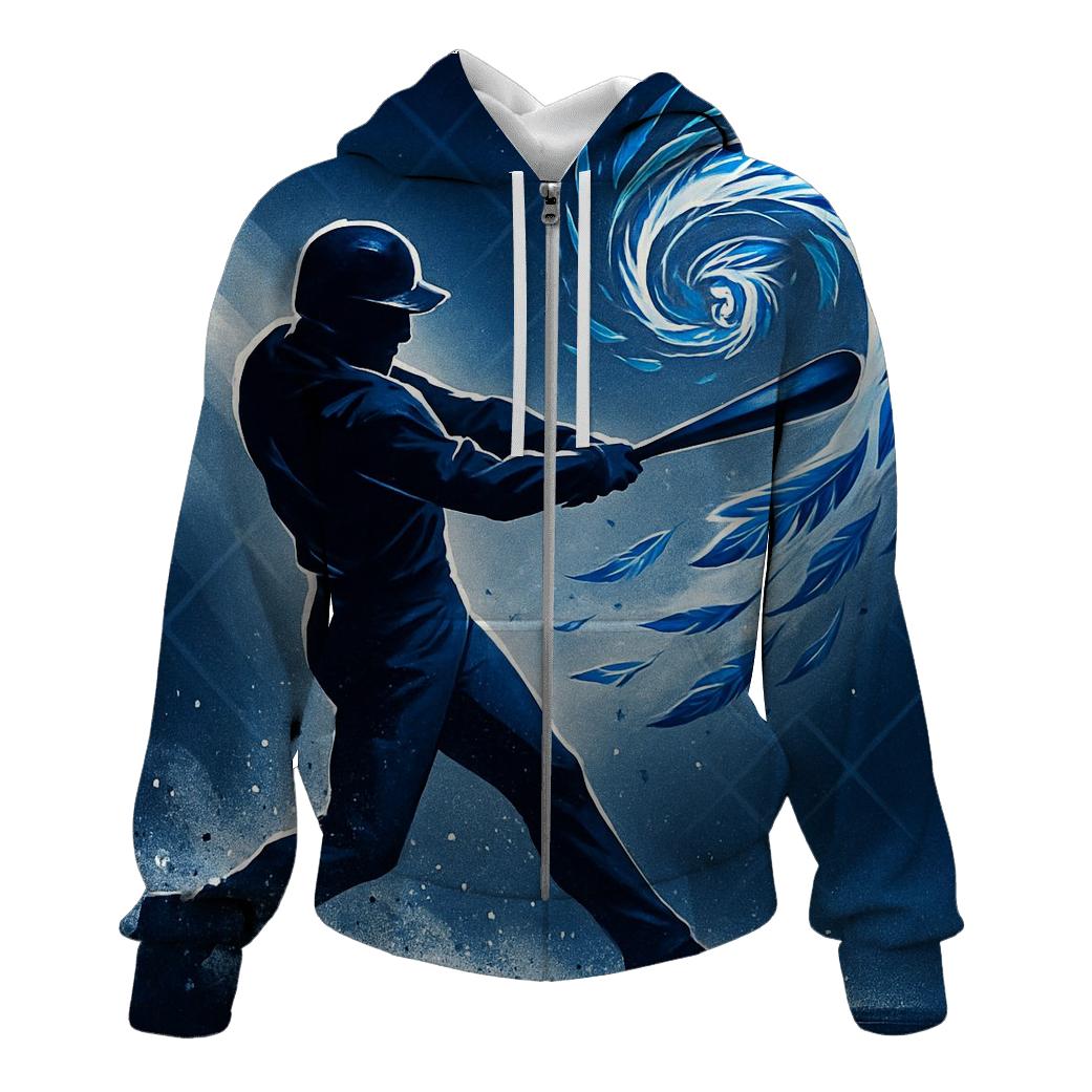 Bat Swing With Blue Jays Feather Vortex premium hoodies