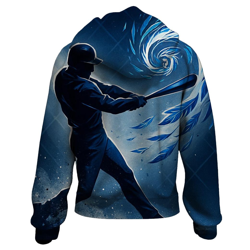 Bat Swing With Blue Jays Feather Vortex premium hoodies