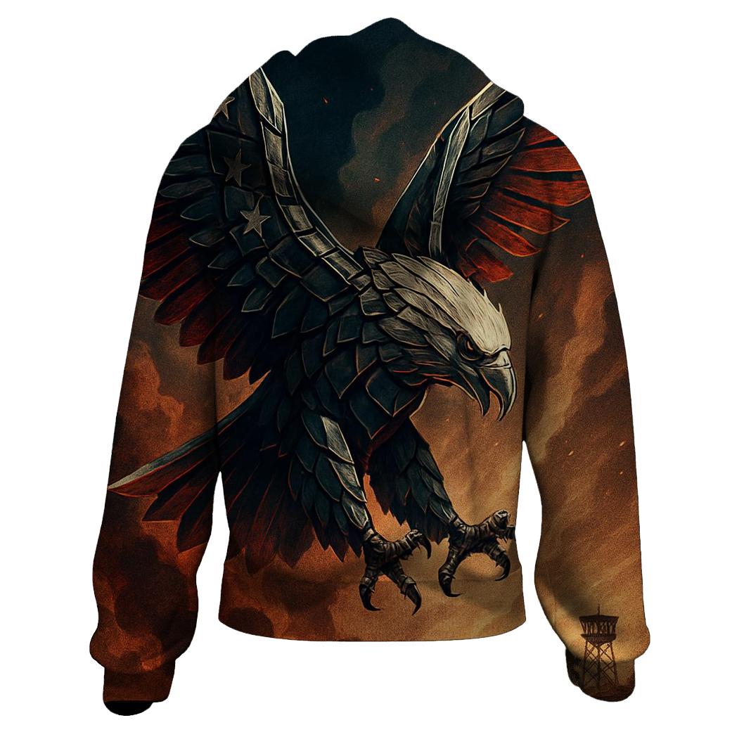 Eagle Of Chrome And Smoke Above The Battle Horizon zip-up hoodies