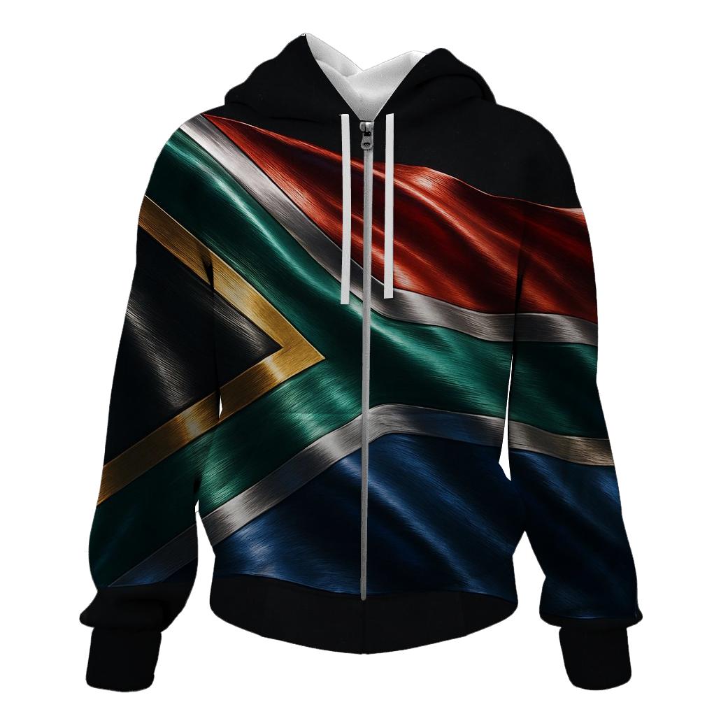 South Africa Metallic Crest Wave lightweight hoodies