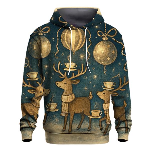Reindeer Tea Party Under Floating Ornaments custom hoodies