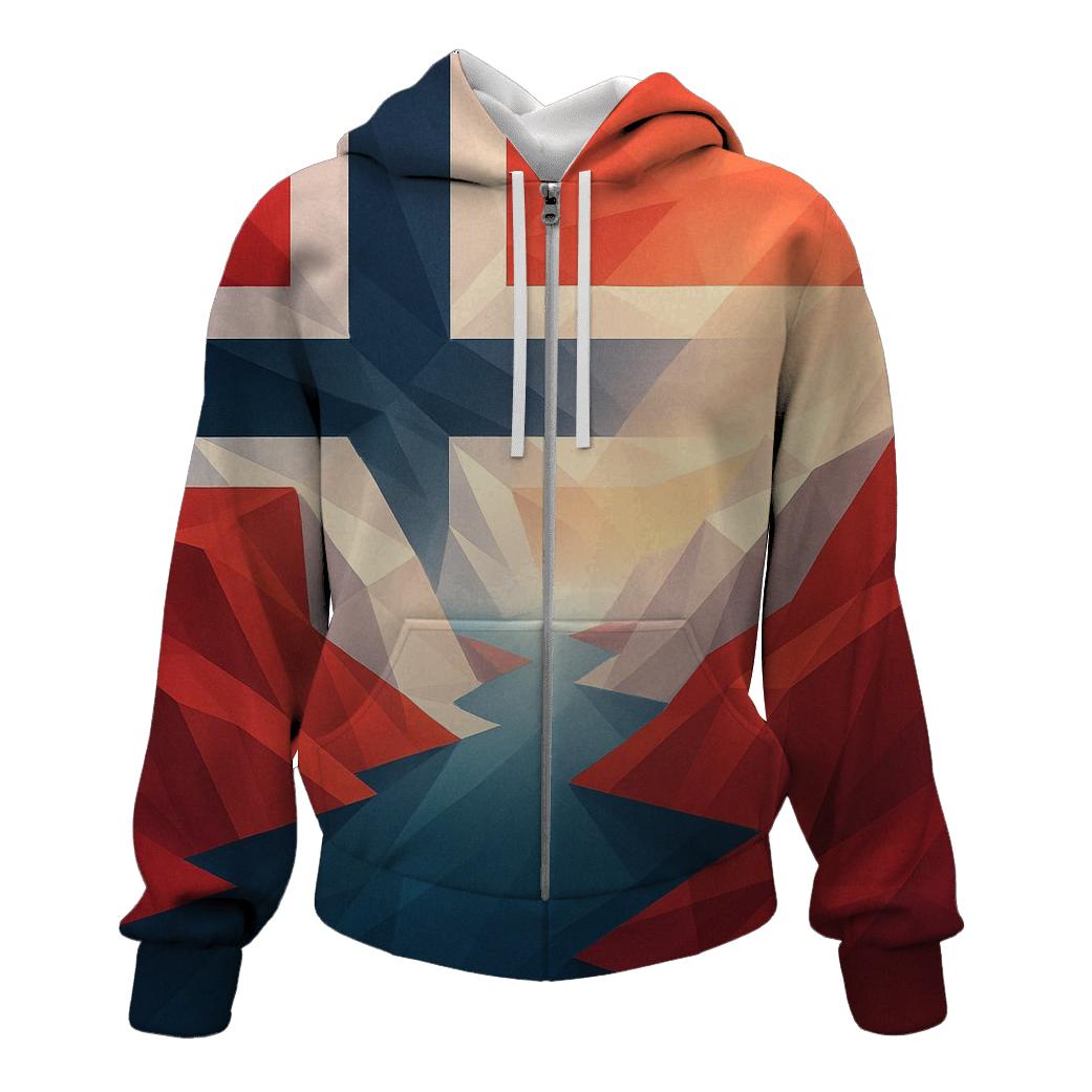 Norway Geometric Fjord Fusion hoodies fashion