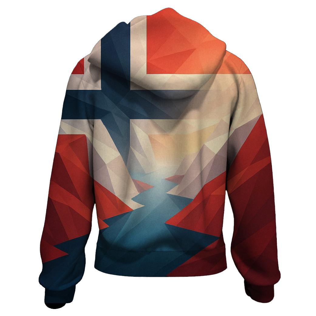 Norway Geometric Fjord Fusion hoodies fashion