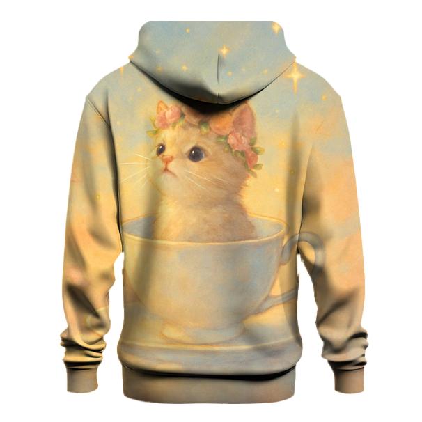 Sunrise Teacup Stargazer Kitten printed hoodies