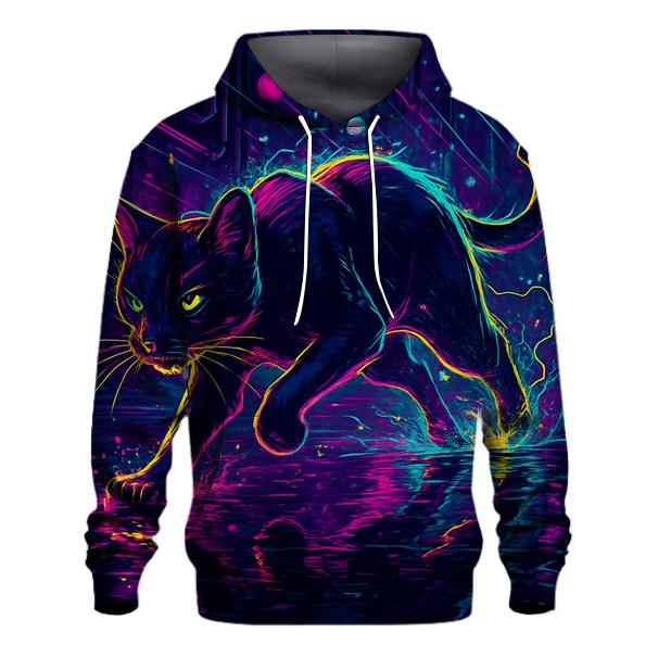 Neon Alley Circuit Cat custom hoodies