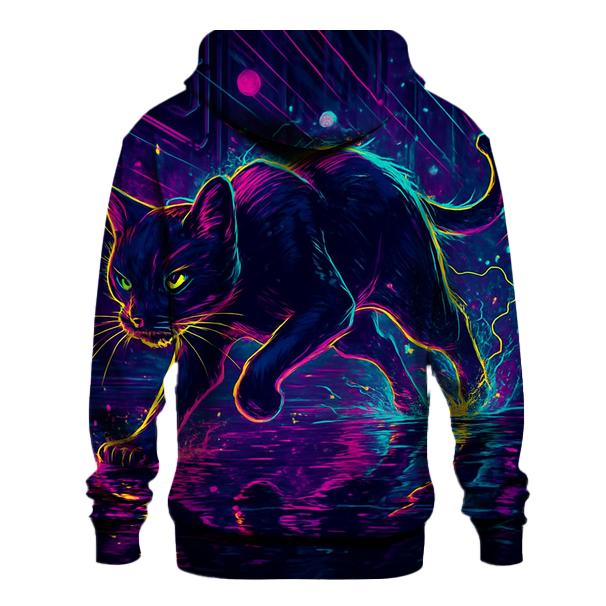 Neon Alley Circuit Cat custom hoodies