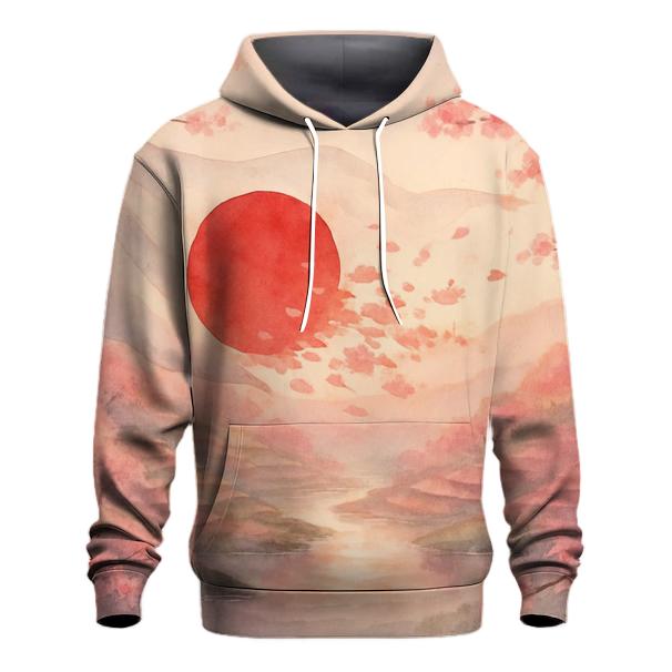 Sakura Wind Flagscape Japan printed hoodies