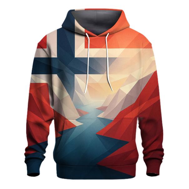 Norway Geometric Fjord Fusion custom hoodies