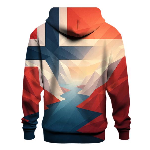 Norway Geometric Fjord Fusion custom hoodies