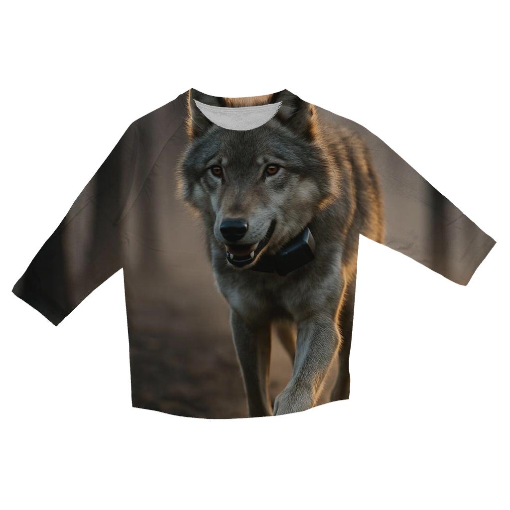Radio Collared Wolf At The Boreal Firebreak cotton quarter sleeve shirts