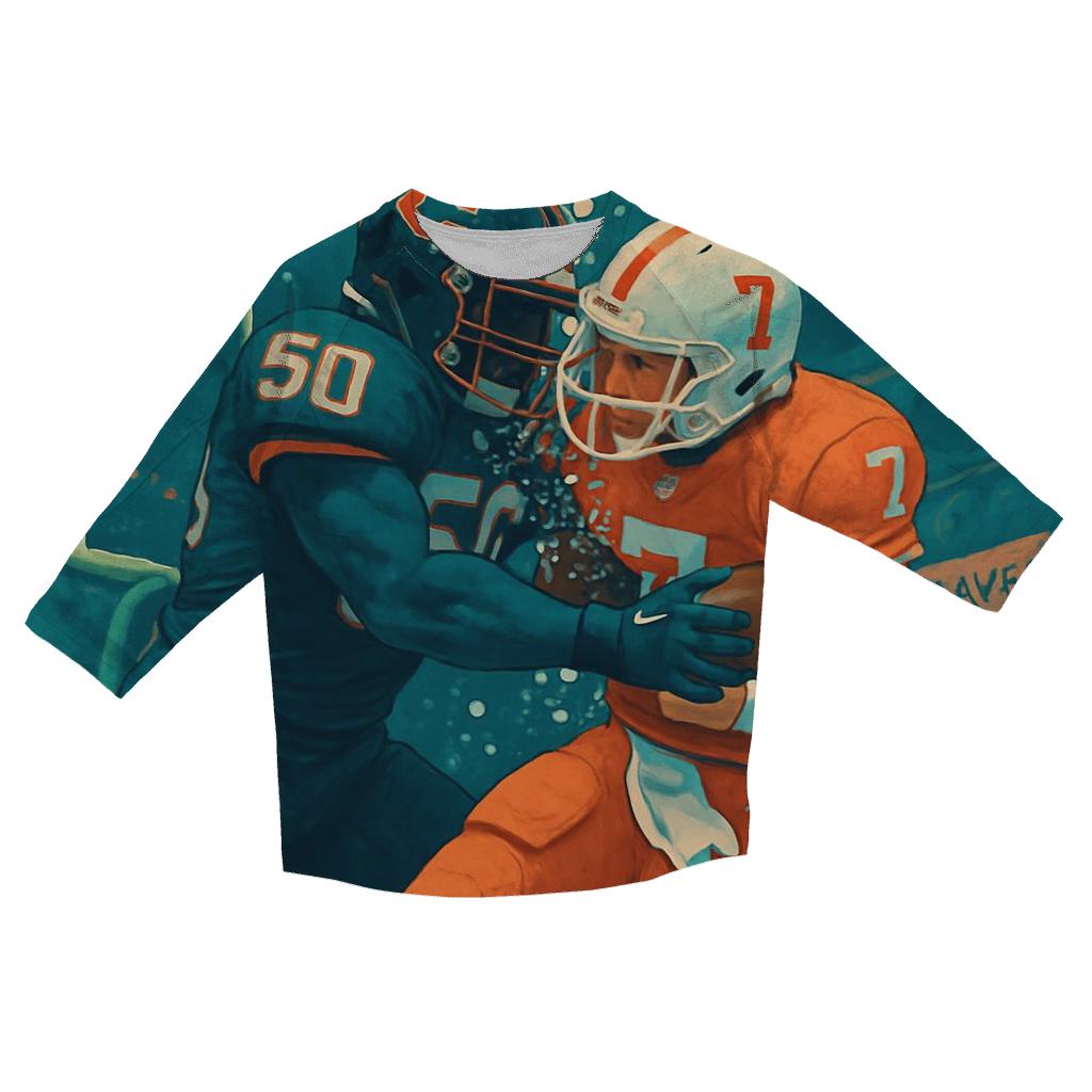 Undersea Kelp Stadium Braves Versus Cubs Pressure Match trendy 3/4 sleeve tops
