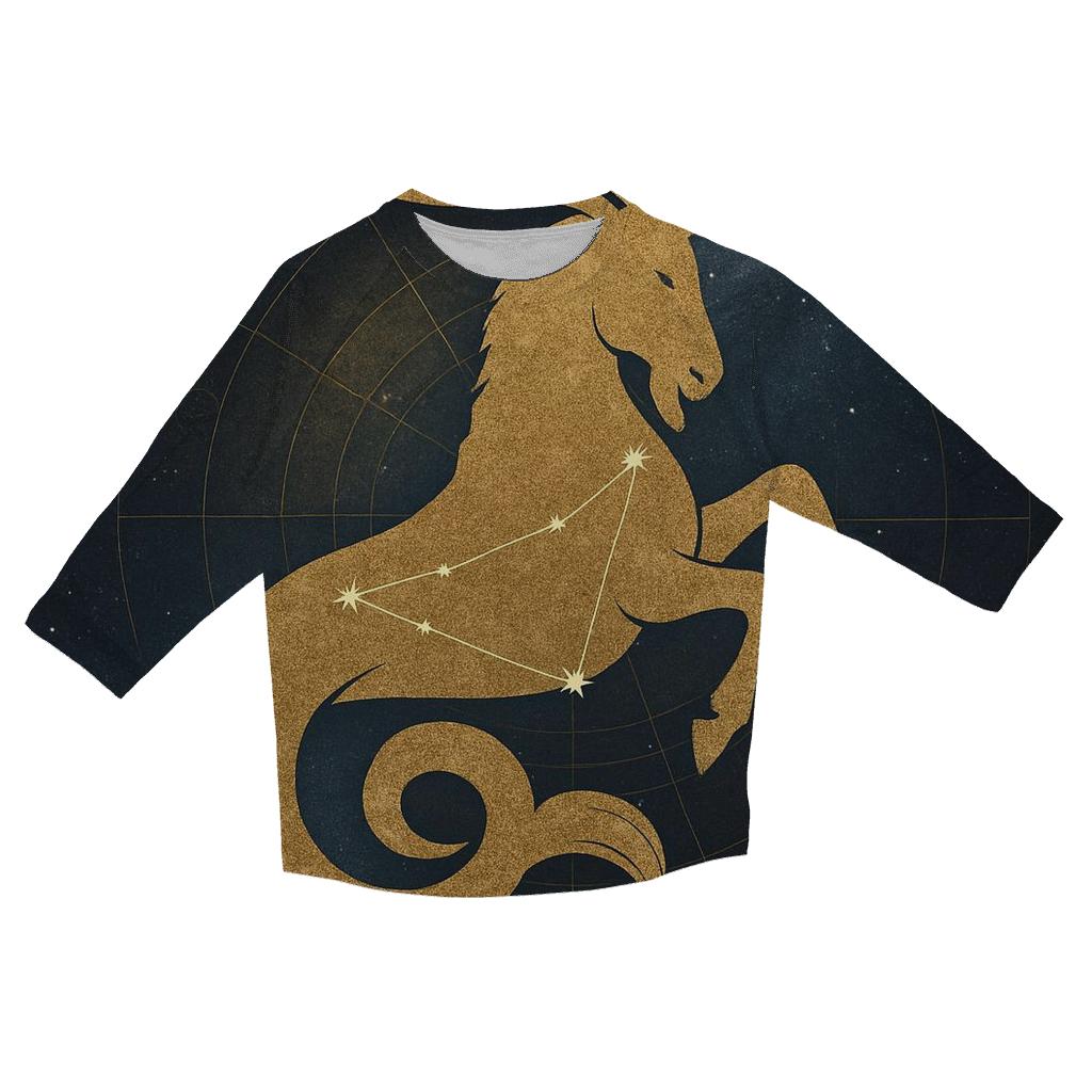 Capricorn Sea Goat Ascension Star Chart personalized 3/4 sleeve tees