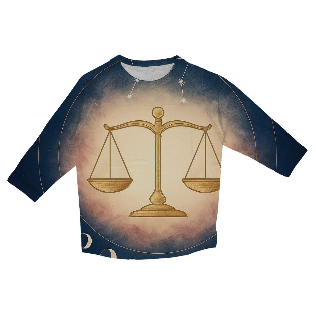 Libra Equinox Balance Lunar Dial fashion 3/4 sleeve shirts