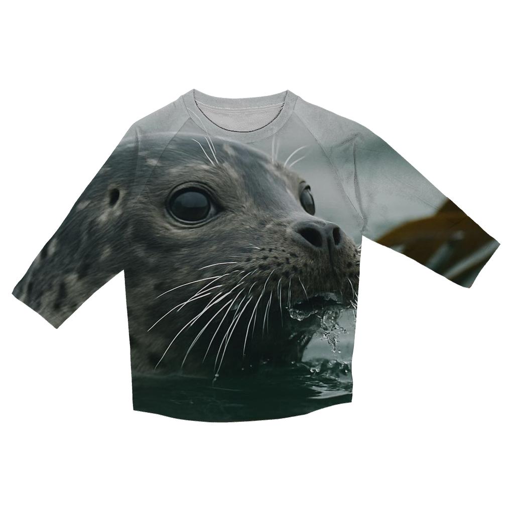 Kelp Edge Surge Harbor Seal casual three quarter sleeve shirts