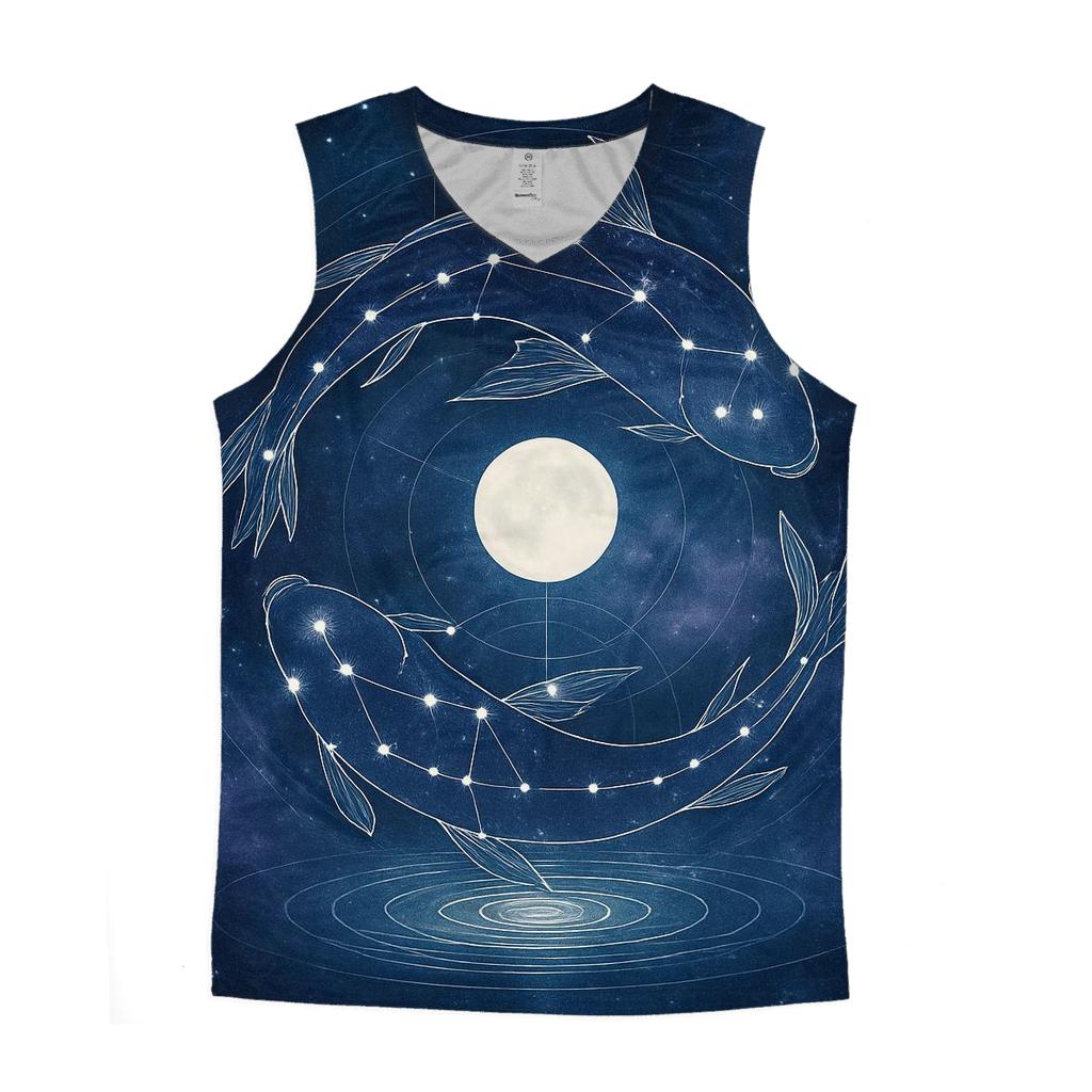 Pisces Dream Tide Constellation Portal graphic print tank tops