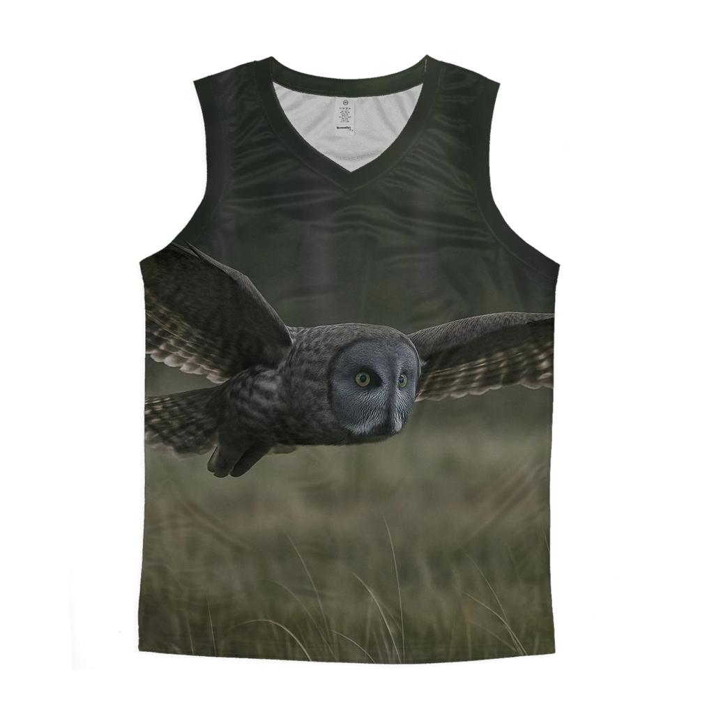 Silent Glide Great Gray Owl stylish racerback tanks
