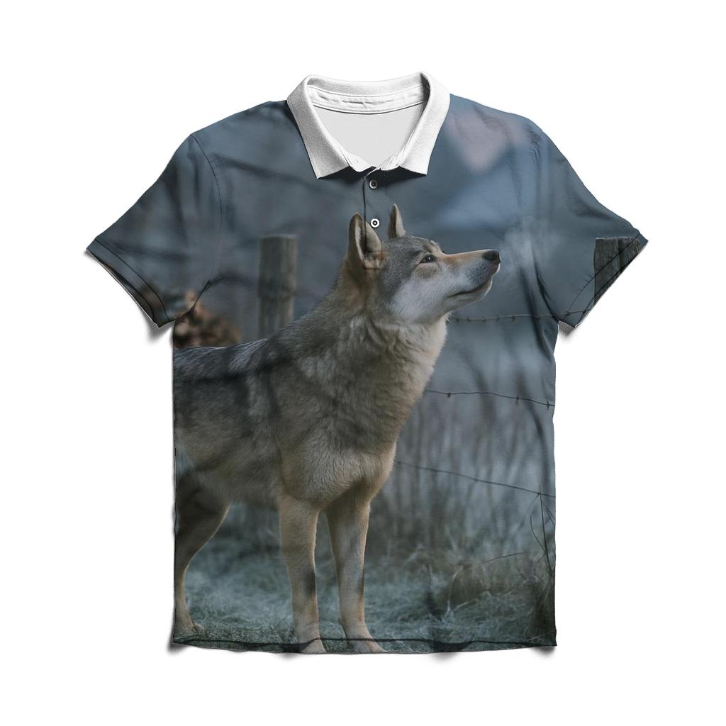 Carpathian Wolf Crossing A Village Orchard Boundary classic pique polos
