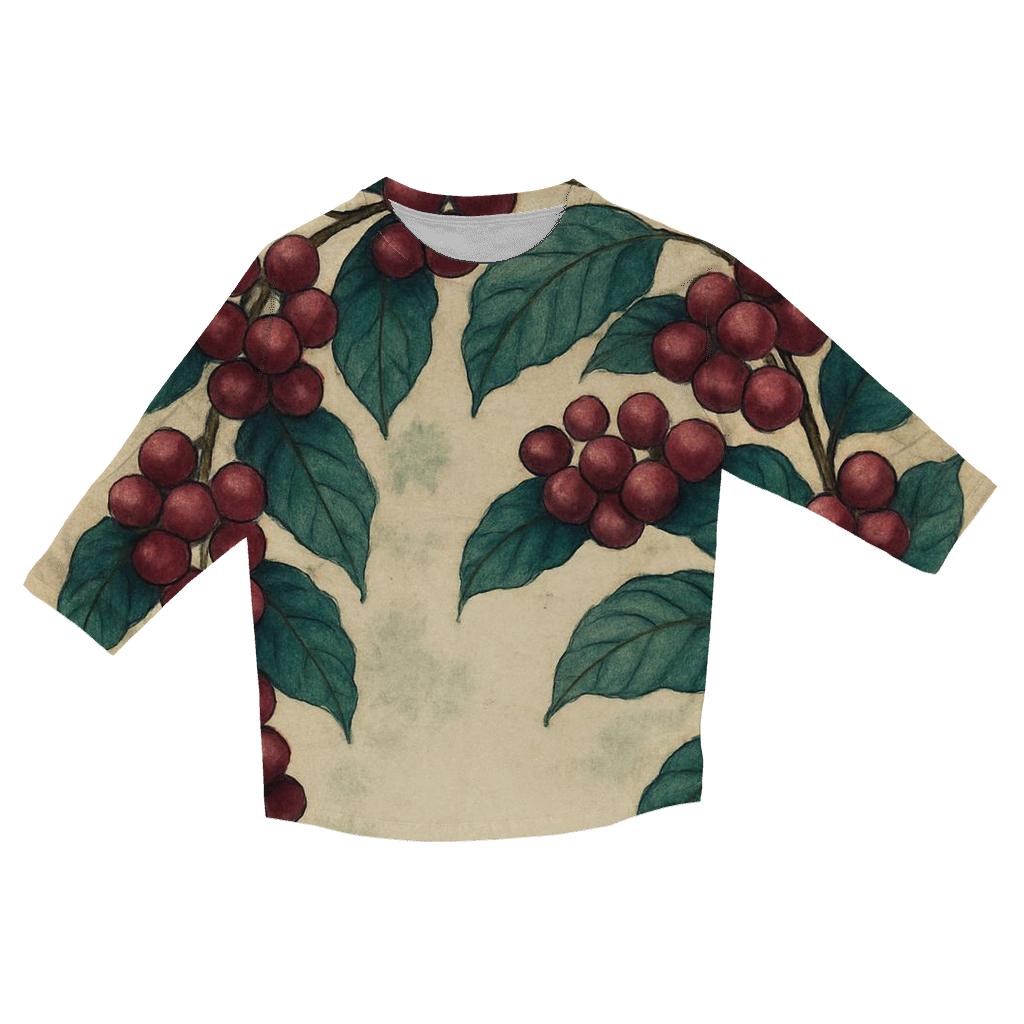 Coffee Cherry Canopy trendy 3/4 sleeve tops
