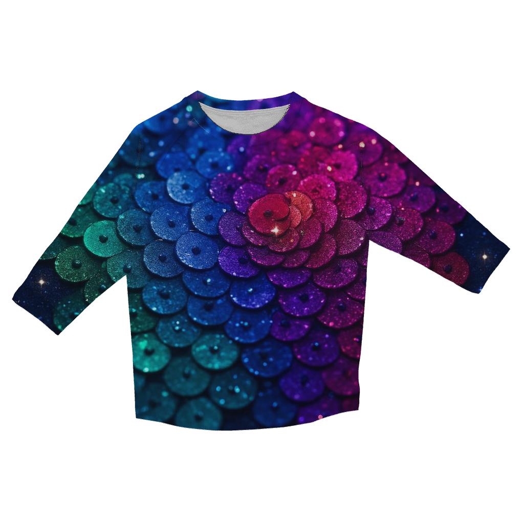 Sequin Nebula Garden designer 3/4 sleeve blouses