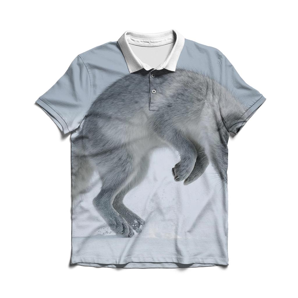 Frostline Pounce Arctic Fox embroidered polo tops