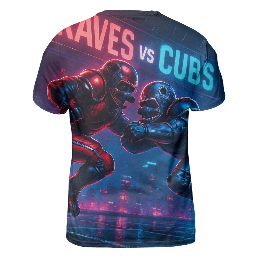 Neon Skyline Gridiron Clash Braves Versus Cubs personalized full print shirts