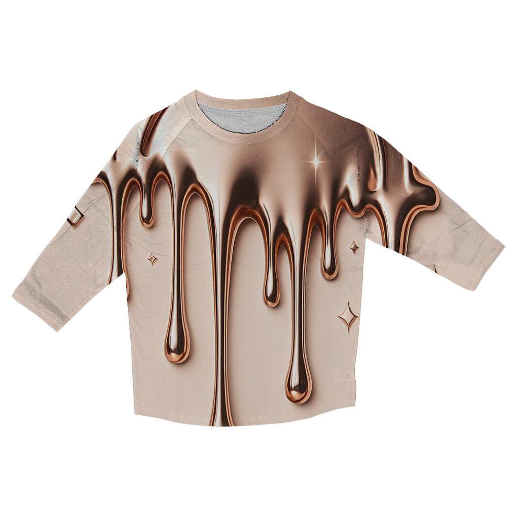 Rose Gold Chrome Drip Cathedral stylish quarter sleeve tops