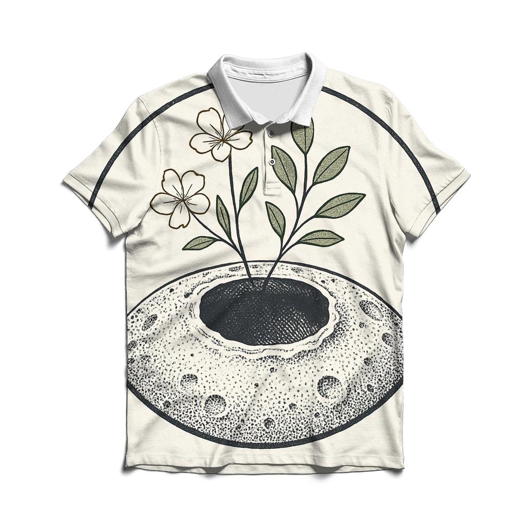 Crater Garden Botanical Emblem casual sports polo shirts