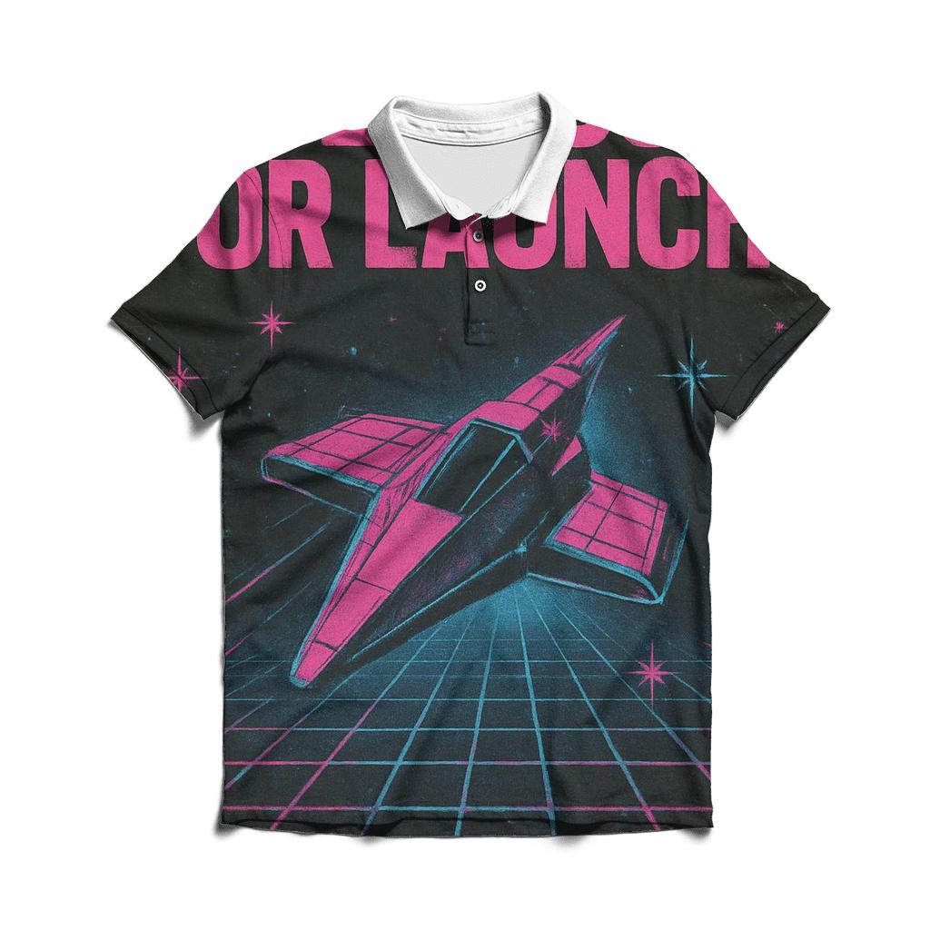 Eighties Arcade Star Cruiser Poster designer slim fit polos