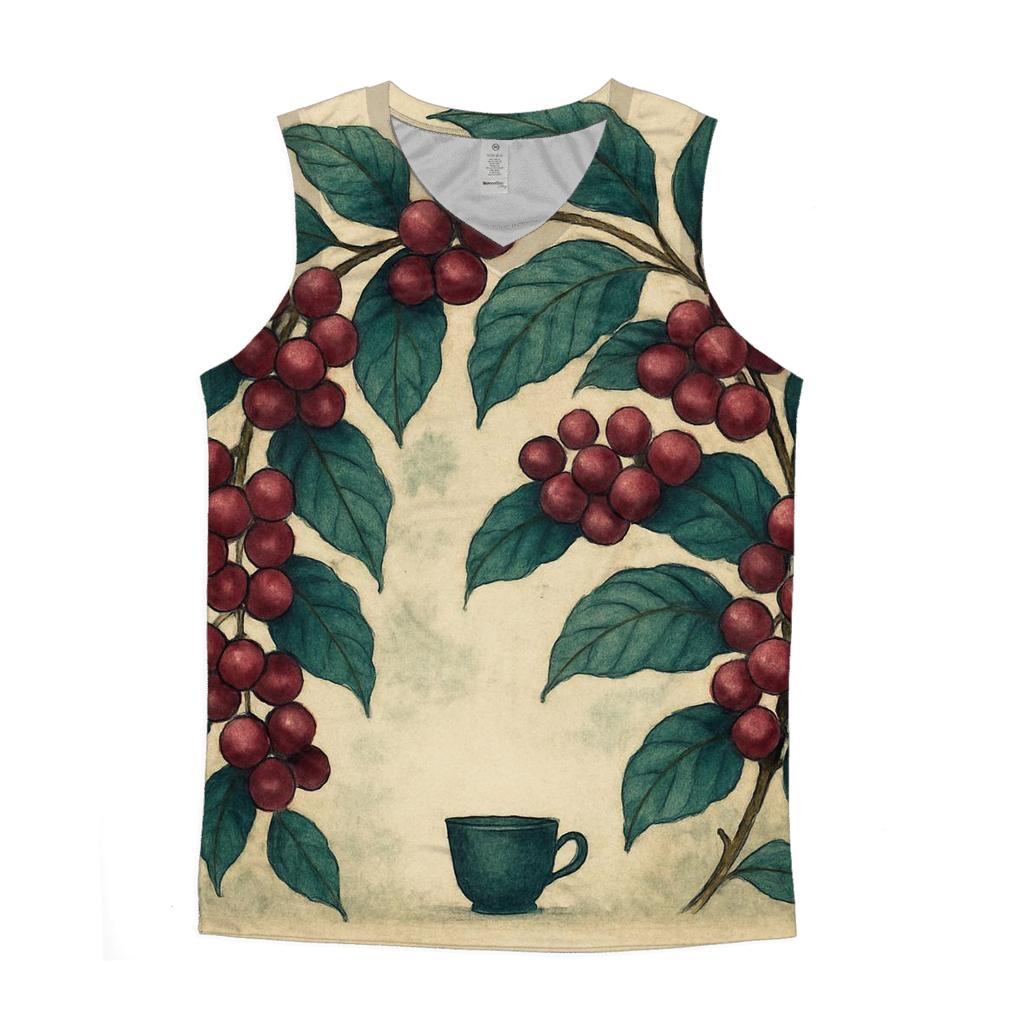 Coffee Cherry Canopy casual summer tank tops