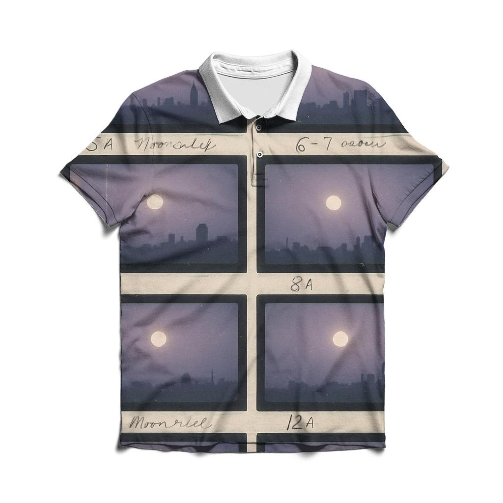 Nineties Film Lab Moonlight Contact Sheet branded logo polo shirts