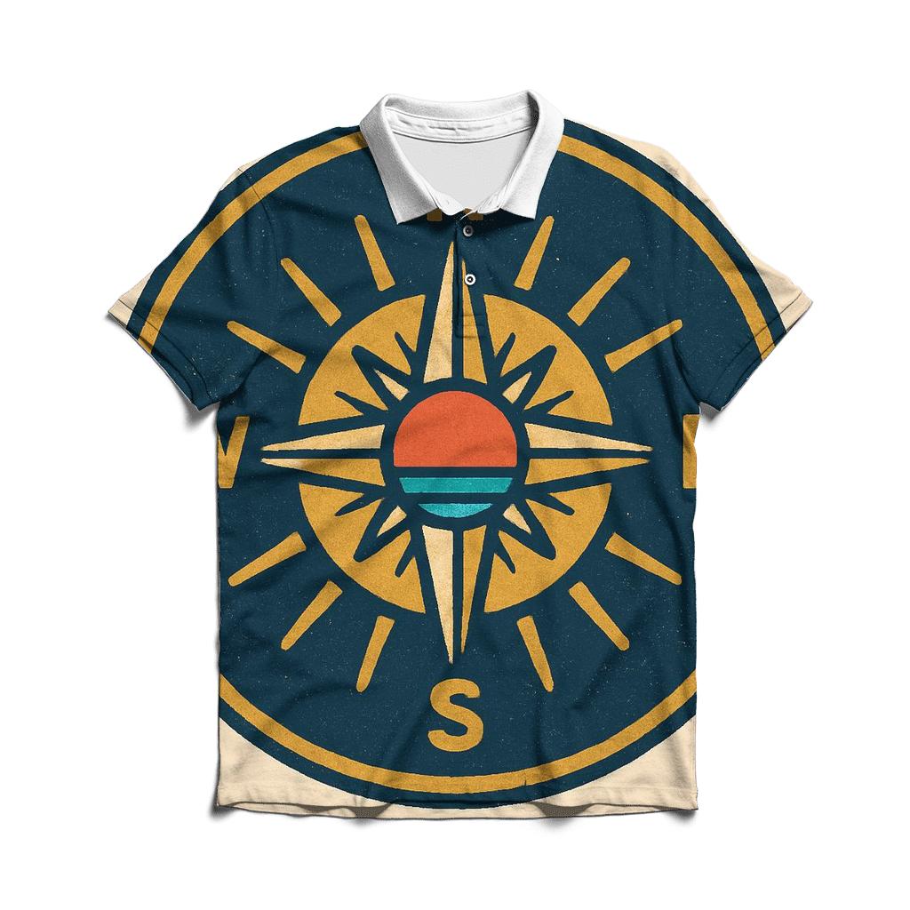 Solar Compass Adventure Patch designer slim fit polos