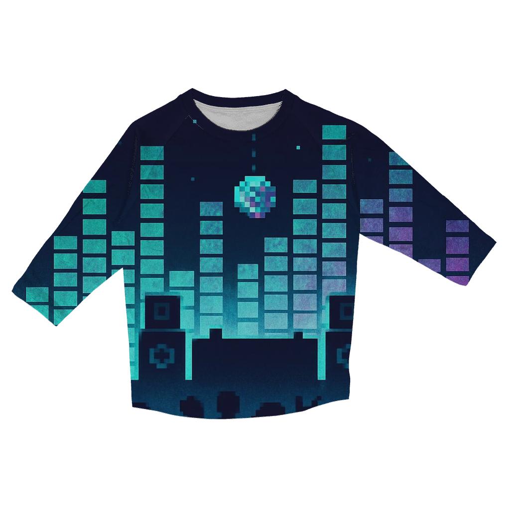 Holographic Pixel Stage Panorama custom 3/4 sleeve shirts