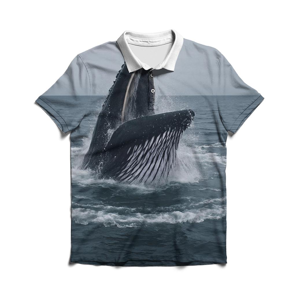 Bubble Net Spiral Humpback Whales casual sports polo shirts