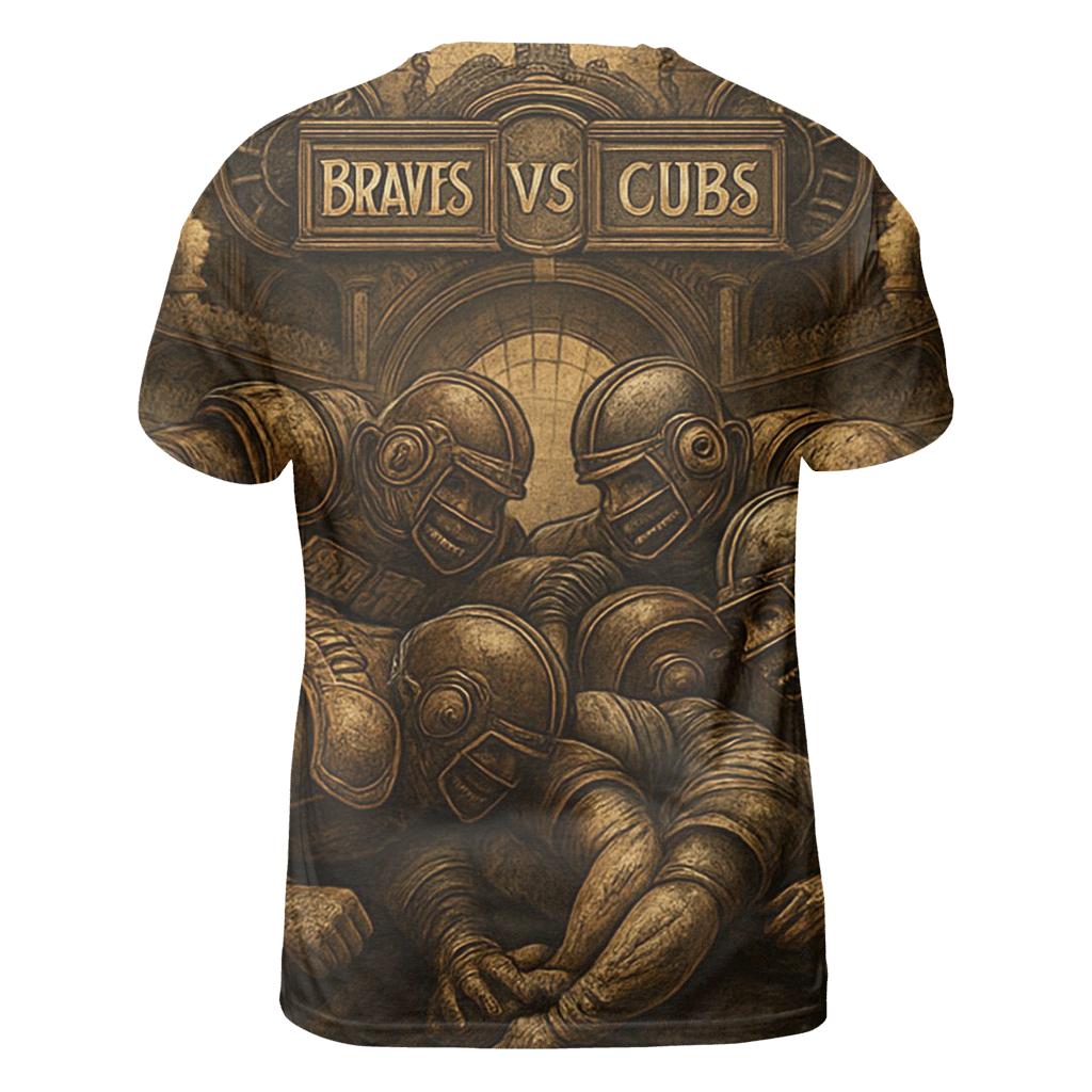 Clockwork Colosseum Braves Versus Cubs Gearline Battle statement graphic shirts