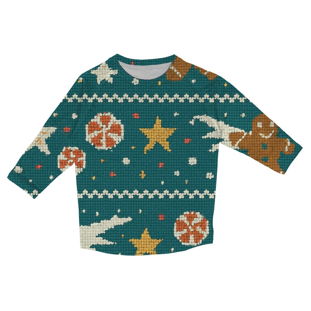 Gingerbread Comet Kitchen Scatterband Design designer 3/4 sleeve blouses