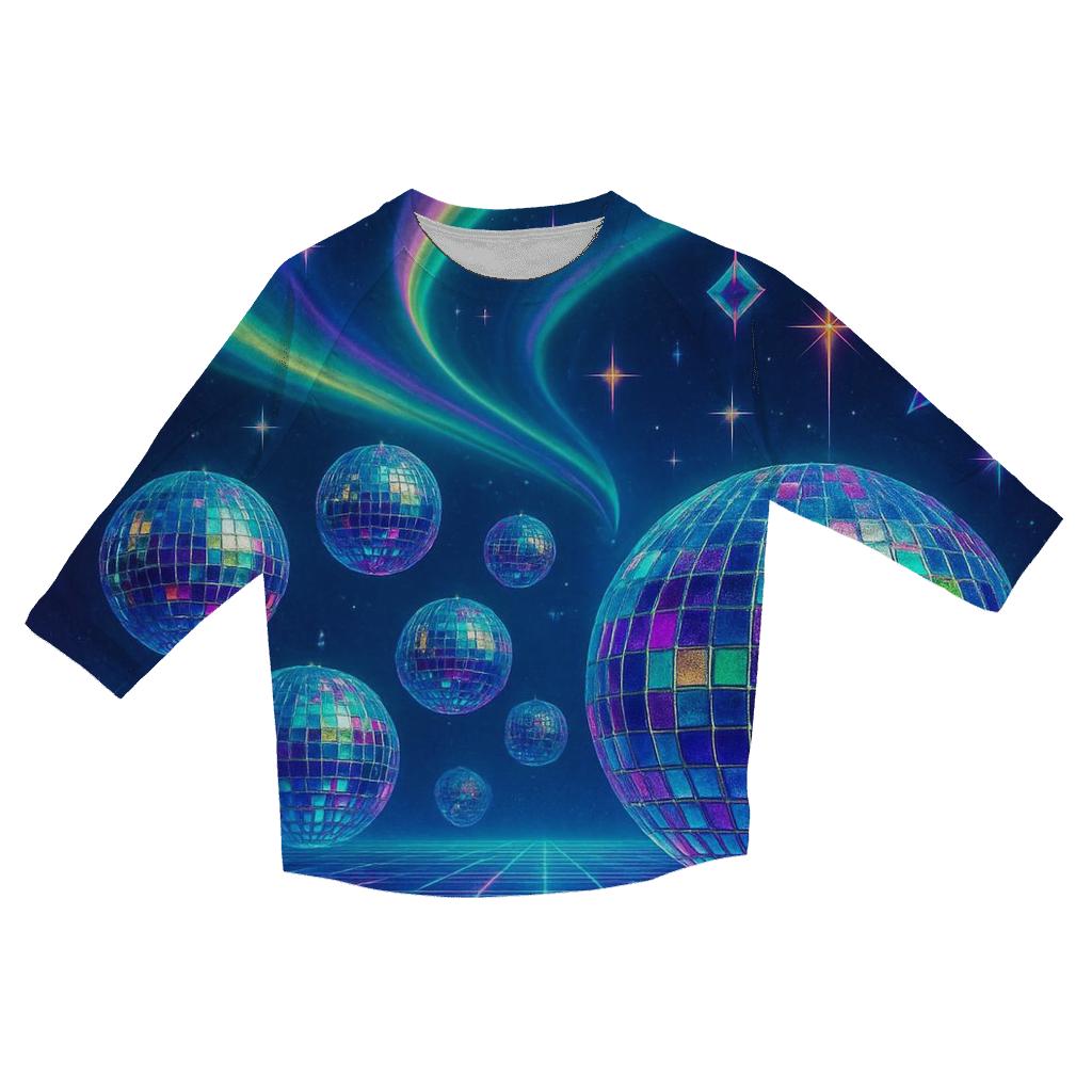 Electric Aurora Disco Array trendy 3/4 sleeve tops
