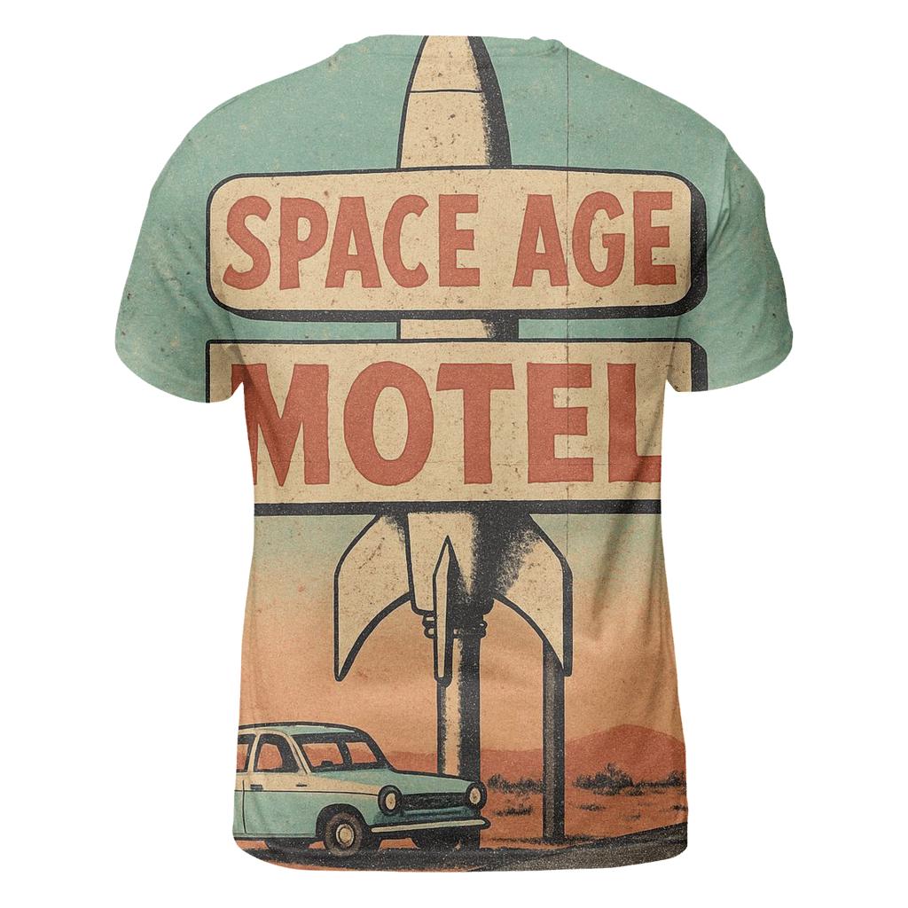 Weathered Space Age Motel Postcard custom all-over print shirts