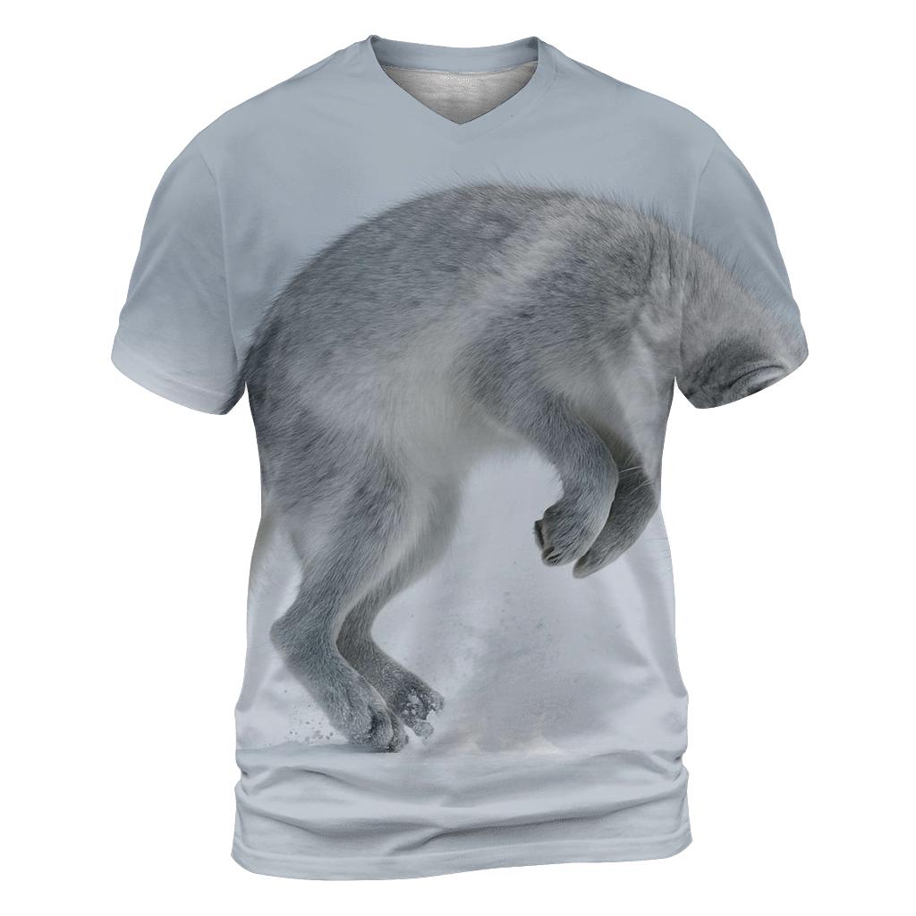 Frostline Pounce Arctic Fox vibrant all-over design tees