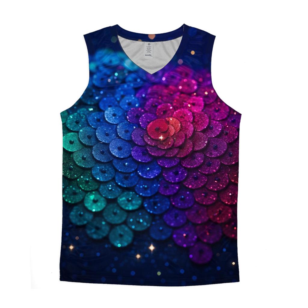 Sequin Nebula Garden stylish racerback tanks