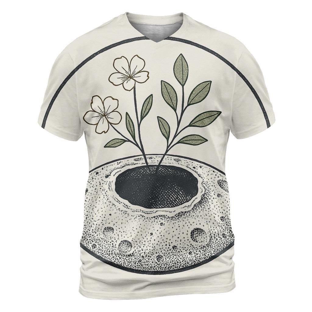 Crater Garden Botanical Emblem vibrant all-over design tees
