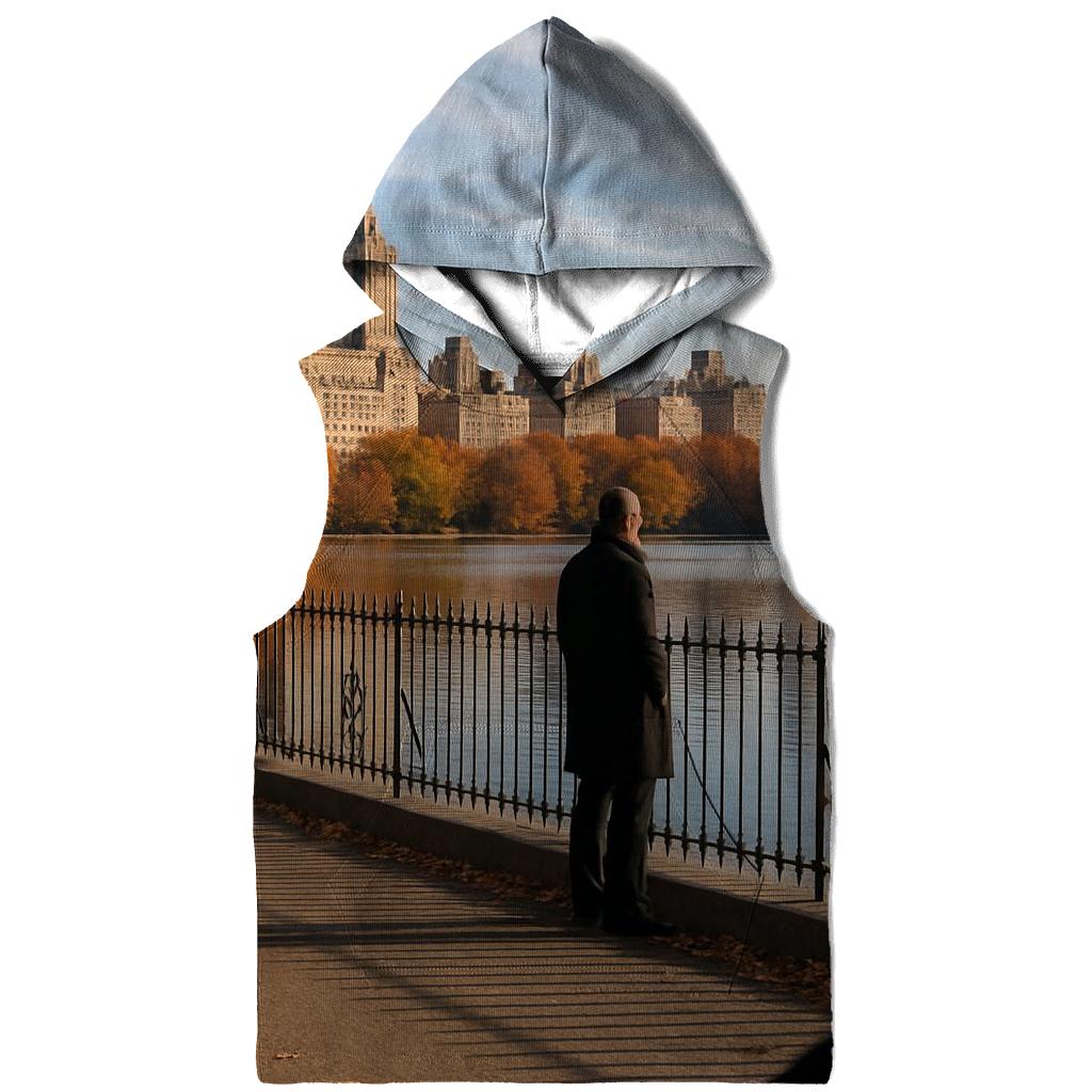 Midtown Skyline Reflections From An Autumn Reservoir hoodie designs