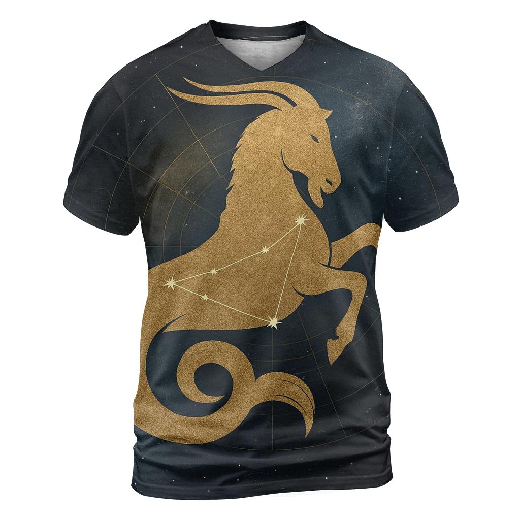 Capricorn Sea Goat Ascension Star Chart vibrant all-over design tees